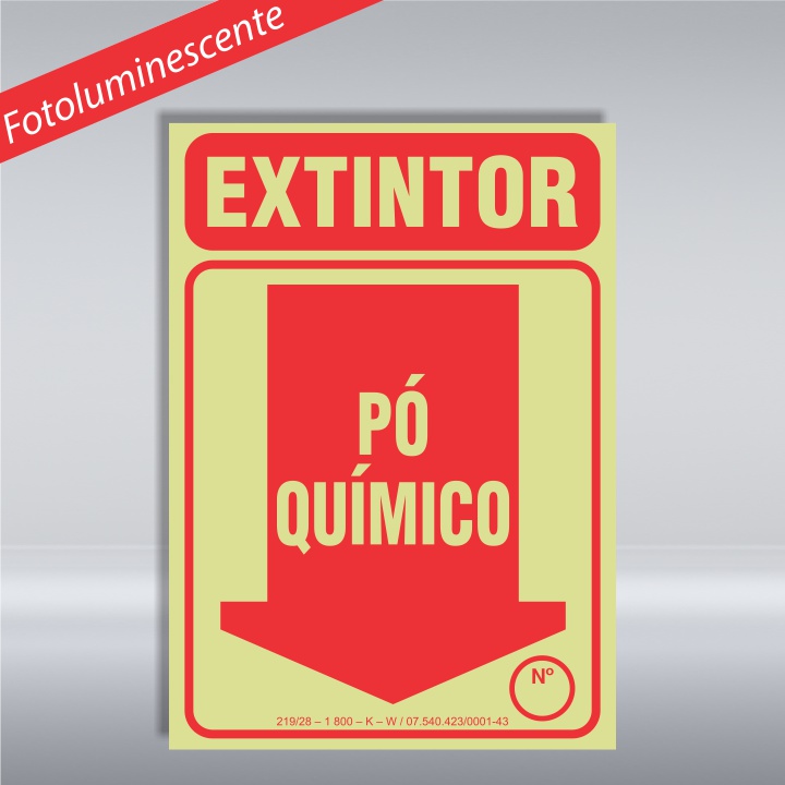 PLACA EXTINTOR PÓ QUÍMICO - PVC - FOTOLUMINESCENTE